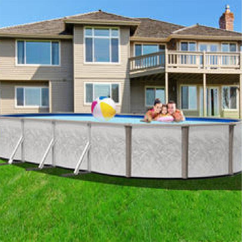 18' x 33' x 52" Freedom Resin Frame Salt Oval Pool w/Standard Size In-Wall Skimmer