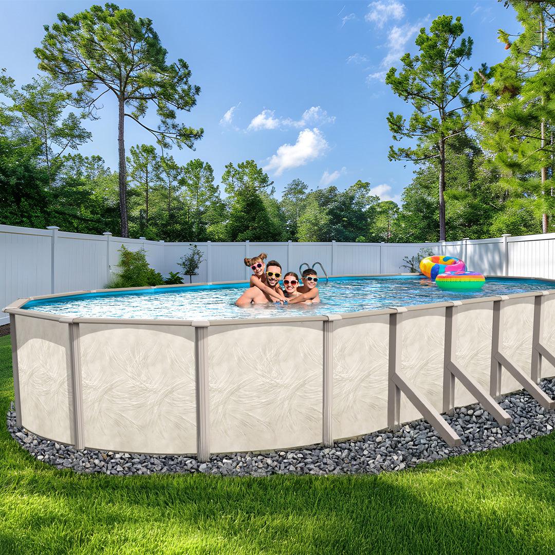 18' X 33' X 54" Oval Resin Hybrid Salt RTR Braced - w/Standard Size In-Wall Skimmer