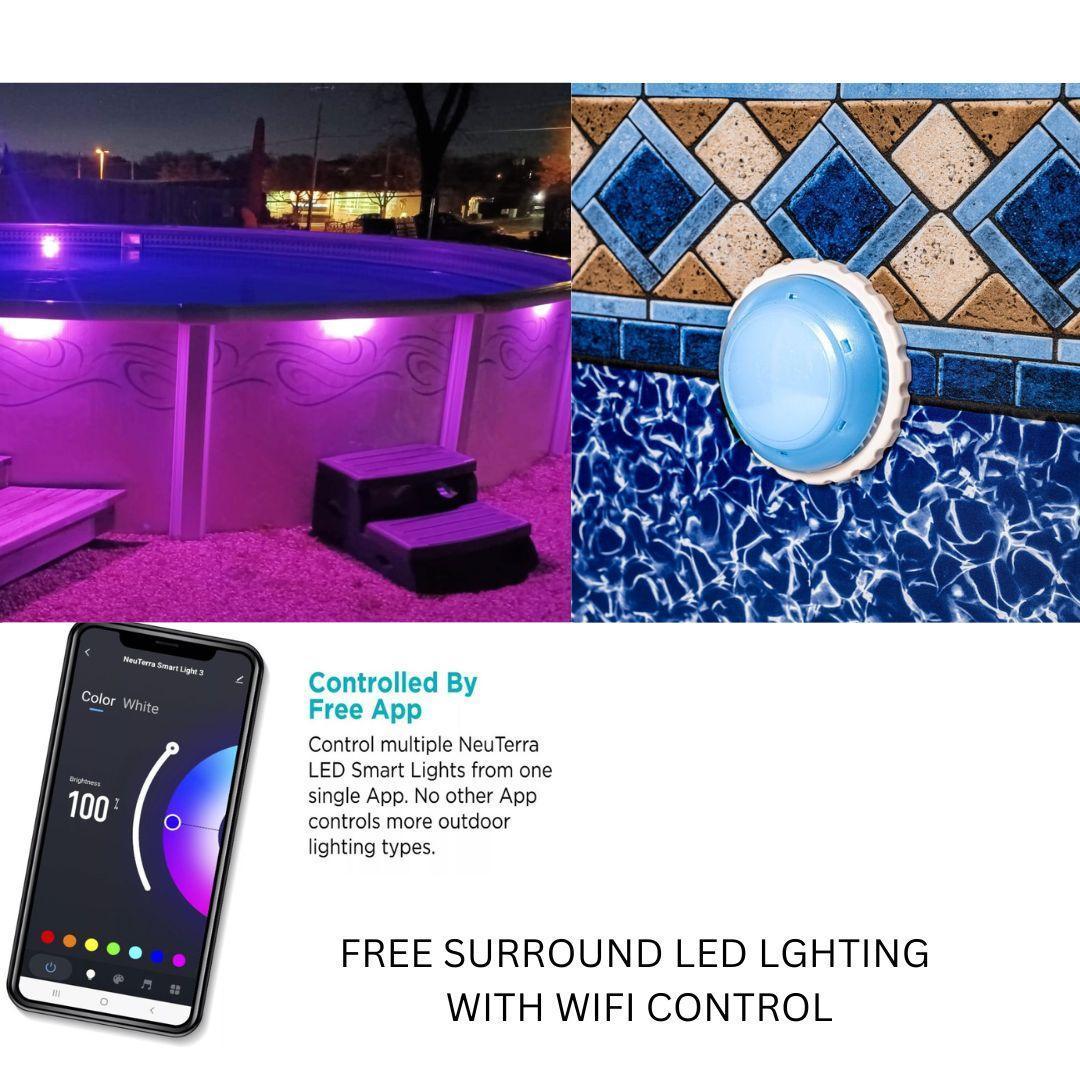 30' x 54" Round Above Ground Resin Downtowner Pool w/ FREE Surround LED Lighting