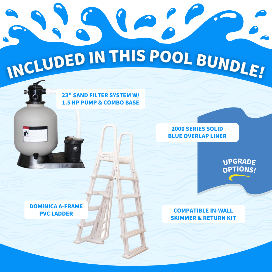 15' x 26' x 54" Braced Oval  RTR Resin Hybrid Pool Blowout Bundle