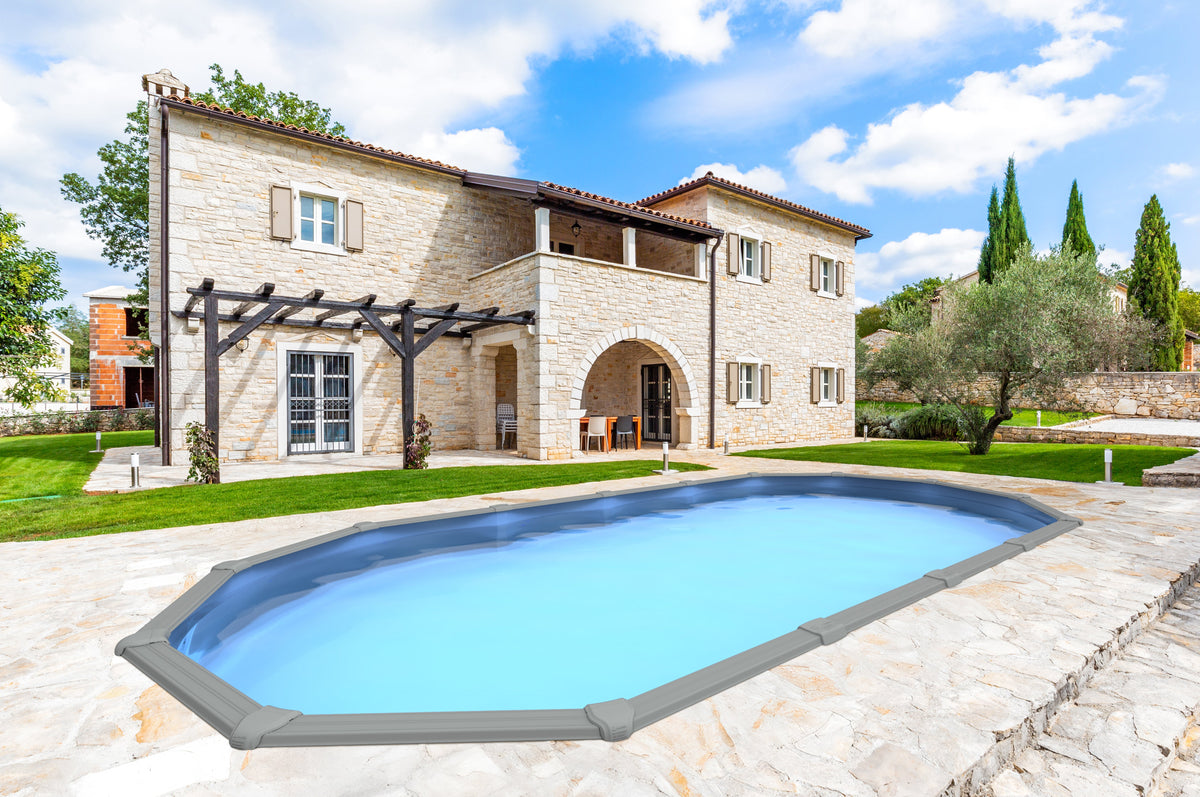15' x 25' x 52" Steel 7" Frame Semi Inground Oval Pool