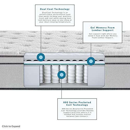 Beautyrest BR800 12 inch Plush Euro Top Mattress, King, Mattress Only