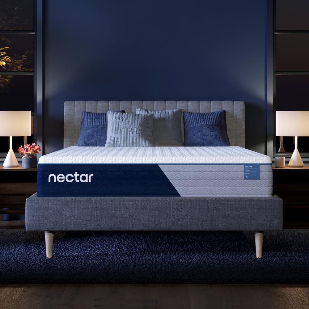 Nectar Classic Hybrid 12” King Mattress (New Version) - Medium Firm - Contouring Memory Foam & Innerspring Coils - Cooling Top Layer - Pressure-Relief - 365-Night Trial & Forever Warranty