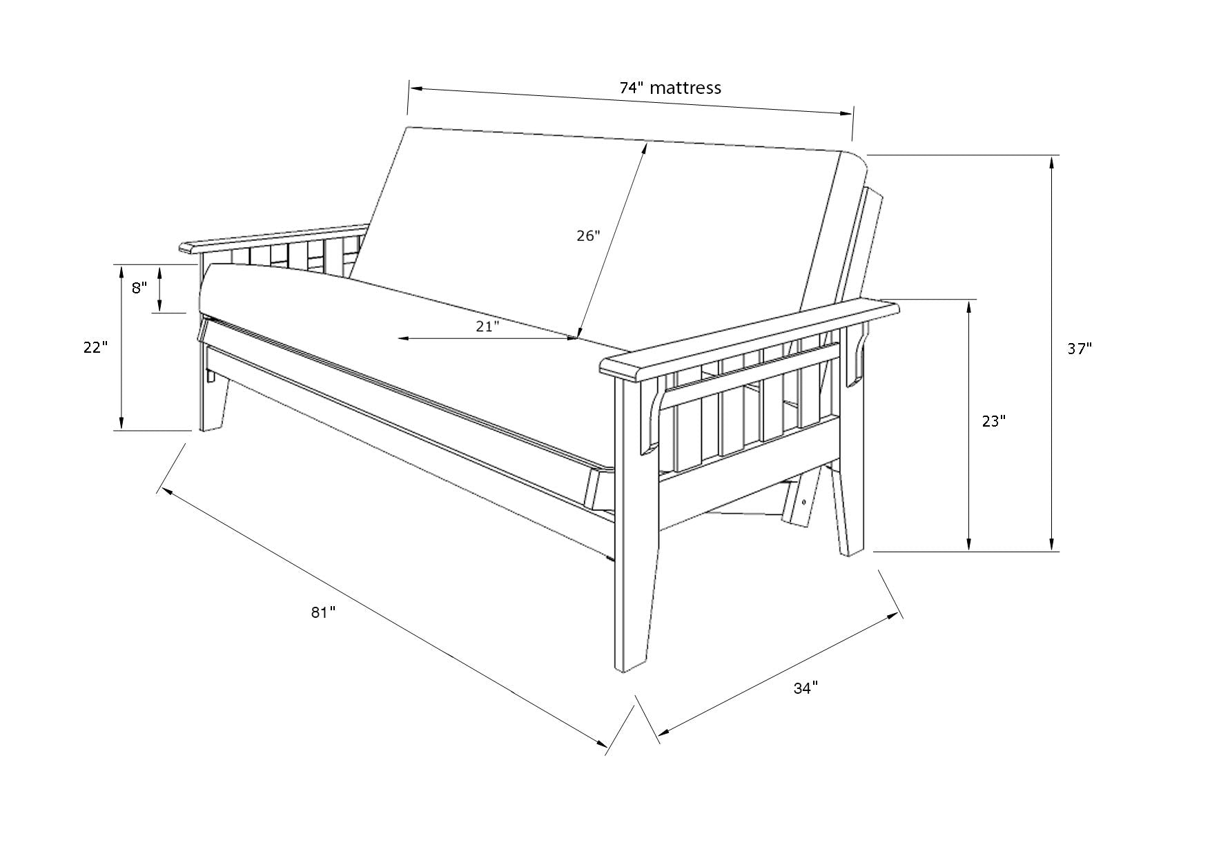 Kodiak Furniture Tucson Futon Set, Peter's Cabin