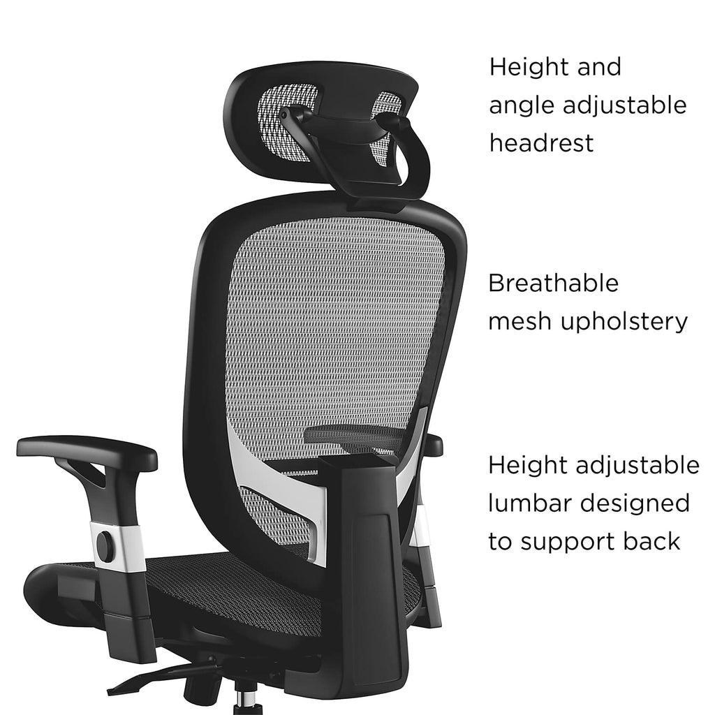 Union & Scale Flexfit Hyken Mesh Task Chair, Black, 2/Pack (UN59460V-CCVS)