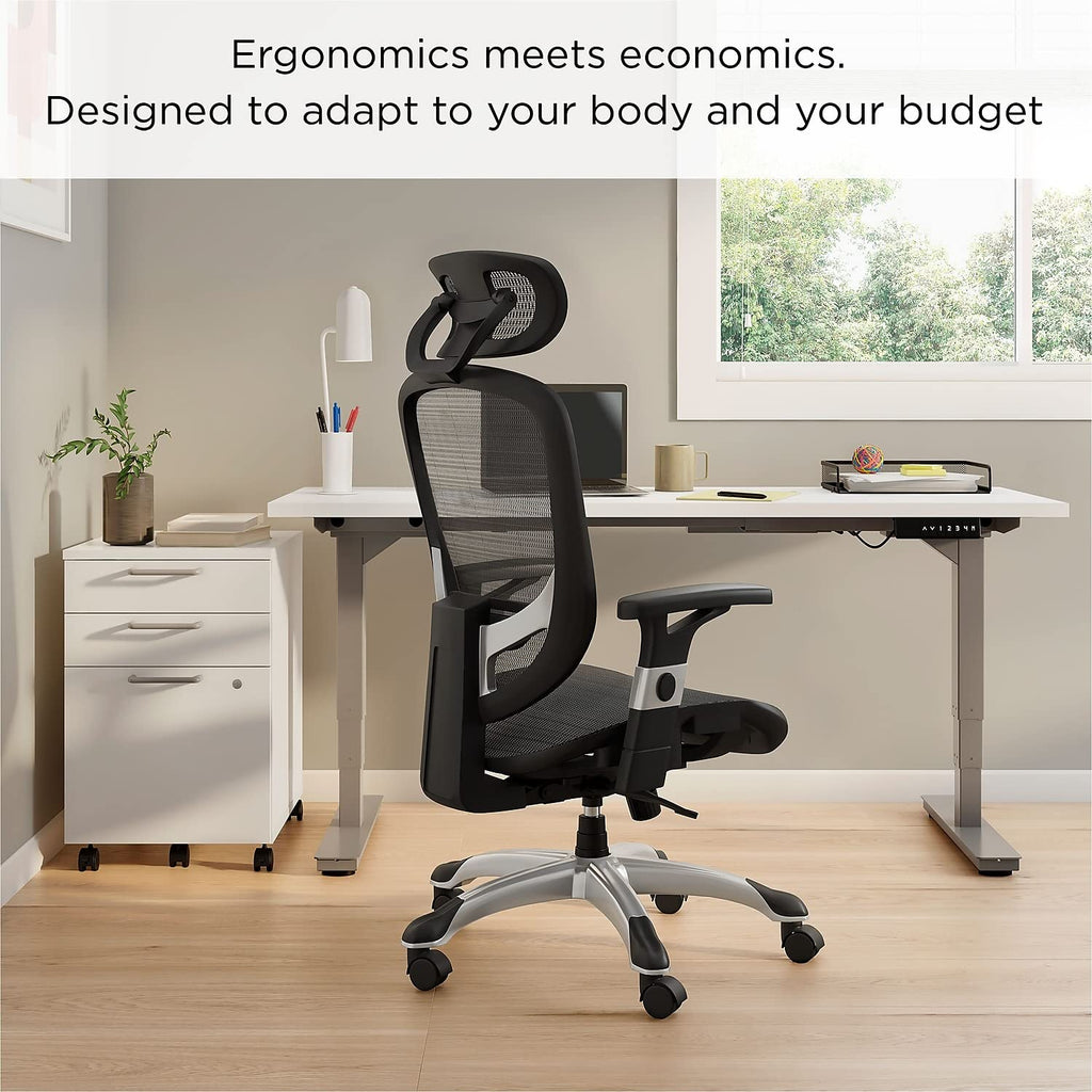 Union & Scale Flexfit Hyken Mesh Task Chair, Black, 2/Pack (UN59460V-CCVS)