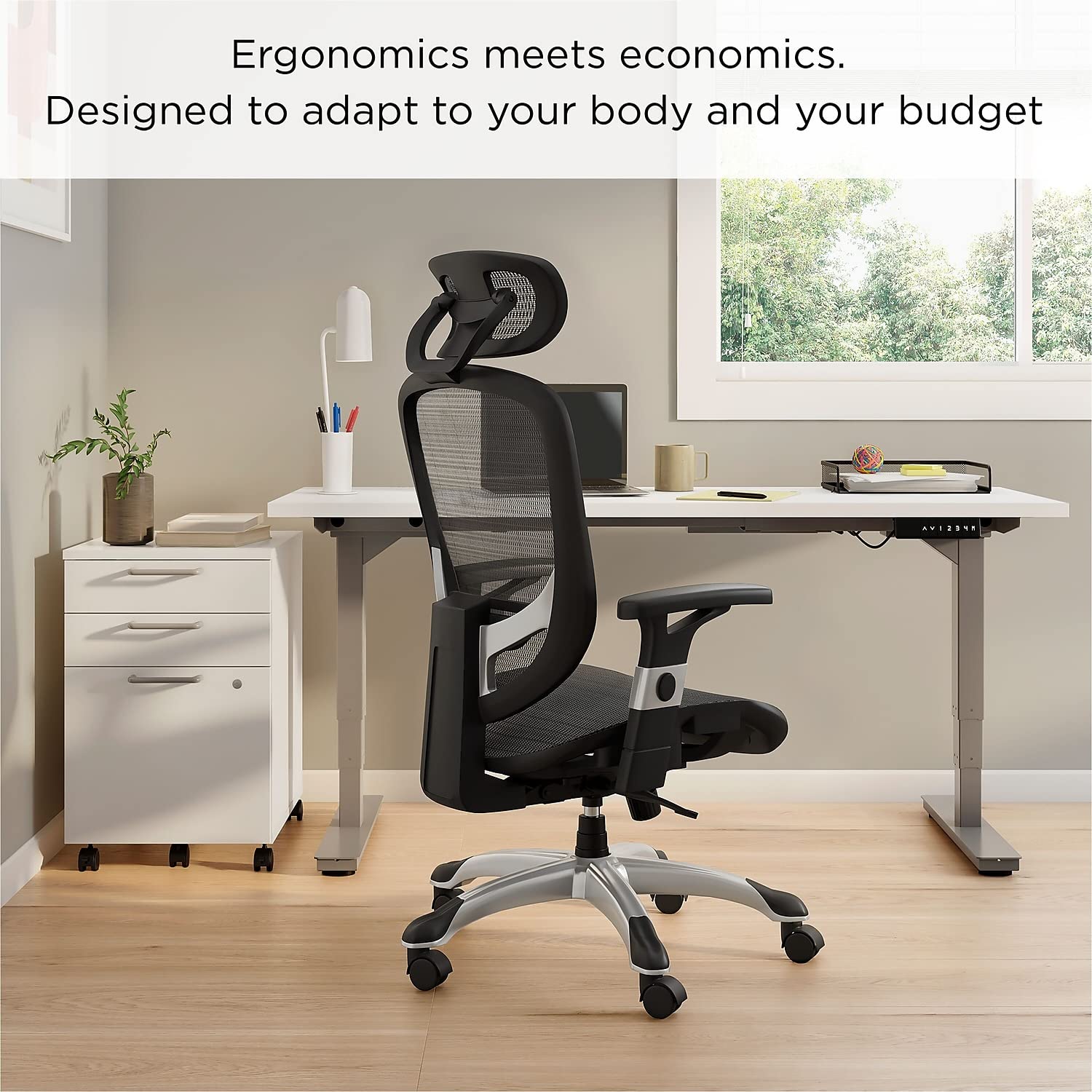 Union & Scale Flexfit Hyken Mesh Task Chair, Black, 2/Pack (UN59460V-CCVS)