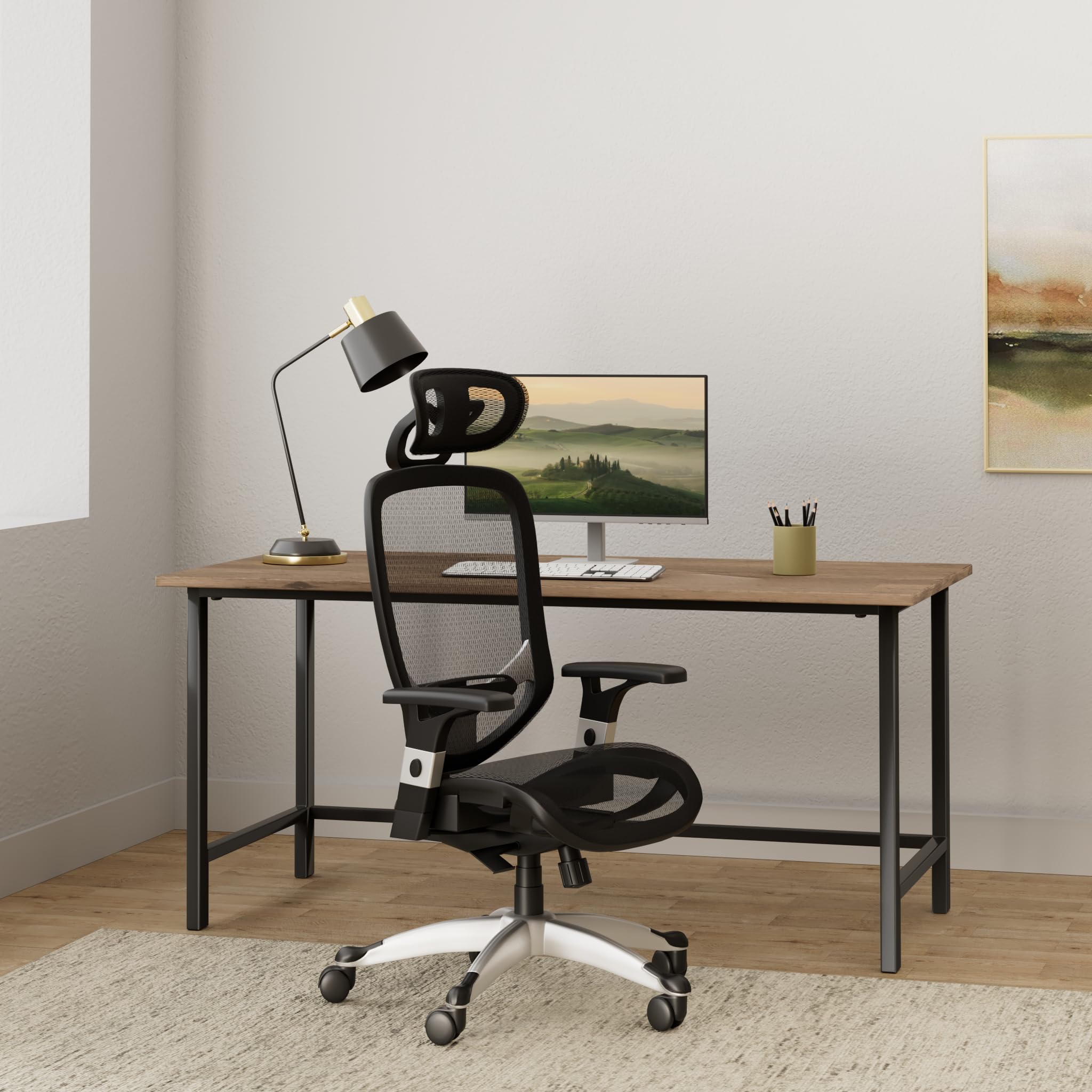 Union & Scale Flexfit Hyken Mesh Task Chair, Black, 2/Pack (UN59460V-CCVS)