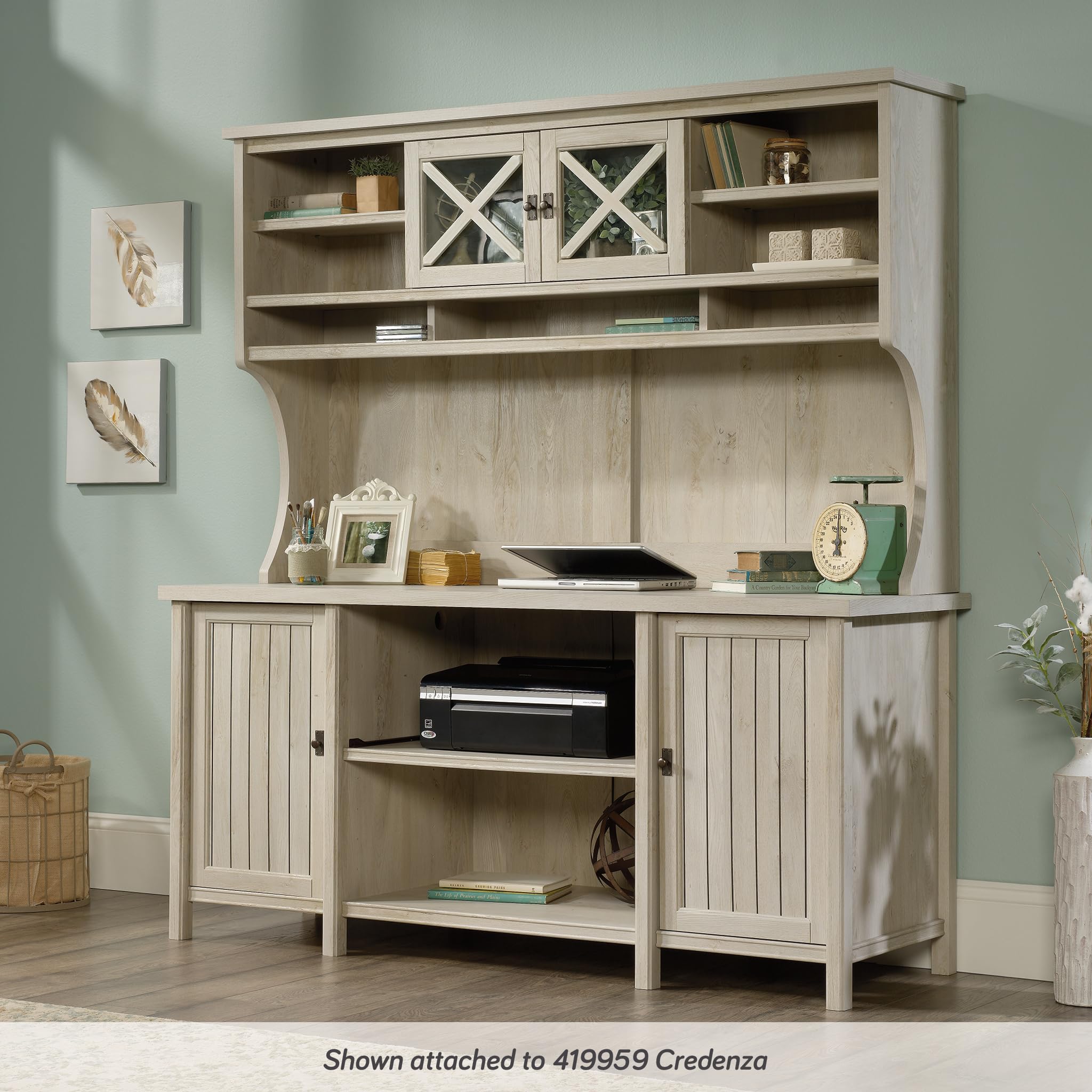 Sauder Costa Large Hutch, Chalked Chestnut finish