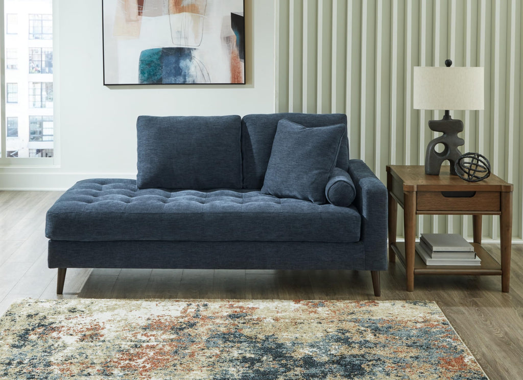 Signature Design by Ashley Bixler Right-Arm Facing Corner Chaise, 37" W x 75" D x 37" H, Blue