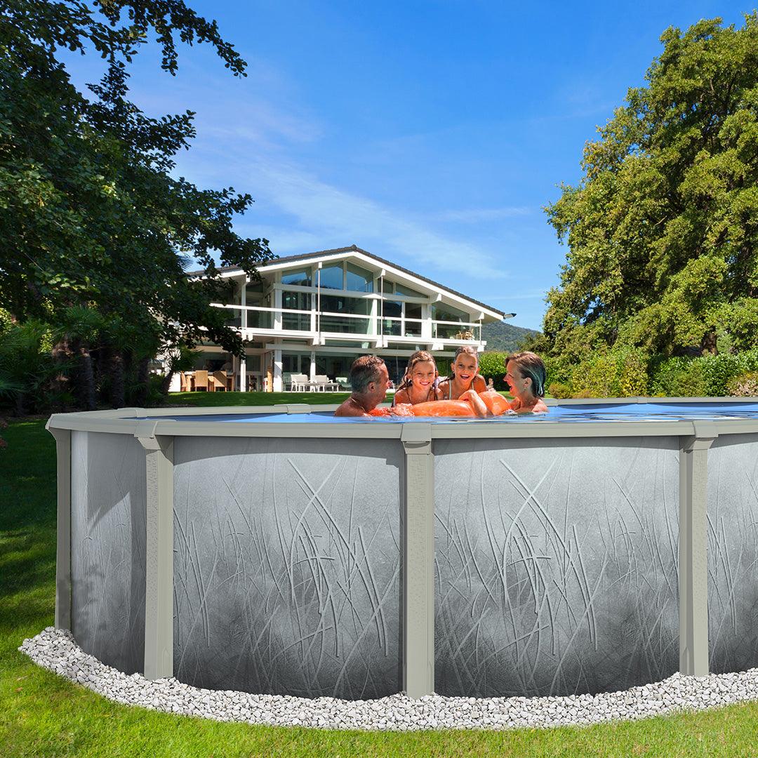 15' X 25' x 54" Mirage Oval Resin Frame Salt Pool w/Standard Size In-Wall Skimmer