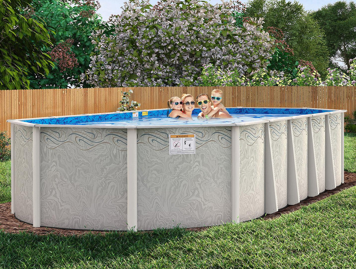 15' x 30' Silver Interlude 8" Resin Frame Oval Pool & Bundle | 52" or 54"