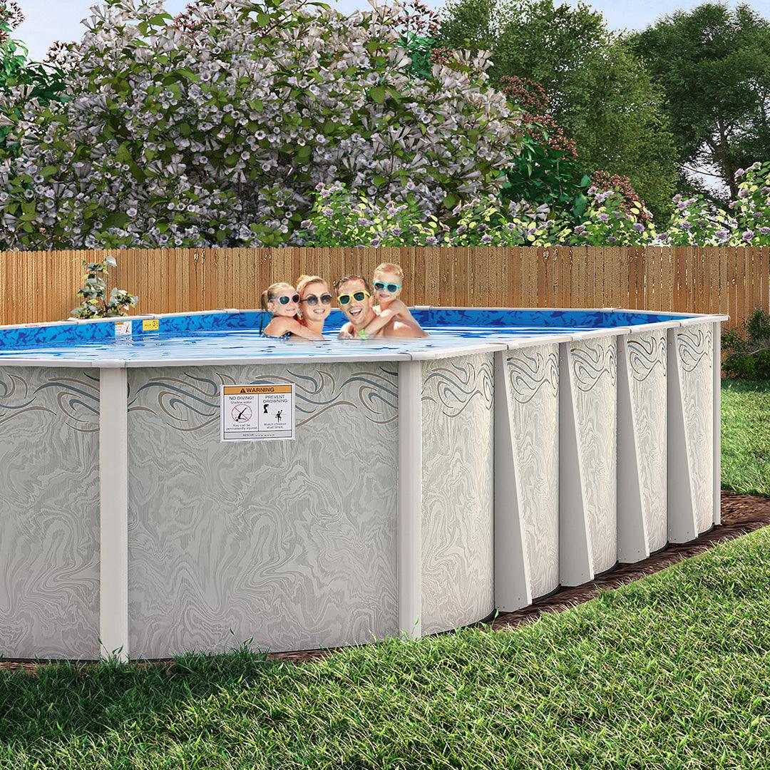 18' x 33' Silver Interlude 8" Hybrid Frame Oval Pool & Bundle | 52" or 54"