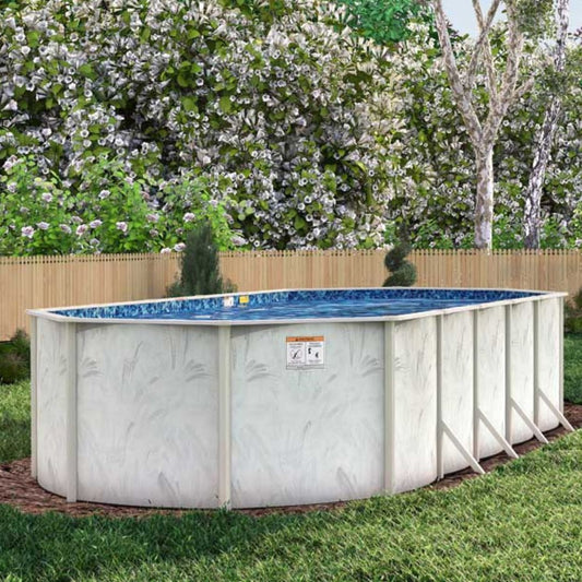8'x12' Coastal 5" Steel Frame Oval  Braced Pool & Bundle | 52"