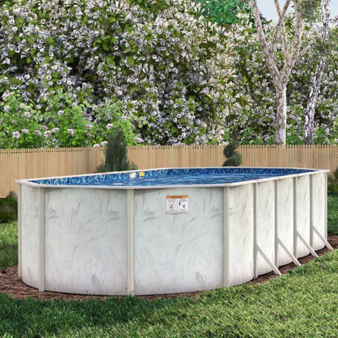12' x 24' Coastal 5" Steel Frame BRACED  Oval Pool & Bundle - 48"