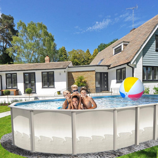 18' x 33' x 54" Oval Resin Hybrid Salt RTR Pool w/Standard Size In-Wall Skimmer